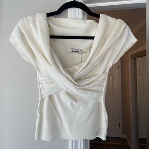 NWT! DO + BE Ivory Off the Shoulder Top S